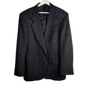Oscar De La Renta Men’s Sports Coat 46 L Black Purple
